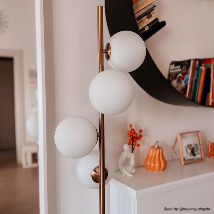 Design gulv lampe hvid, Remo, med brytare