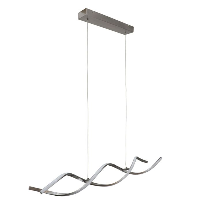 Design pendler lampe sølv, Kuno, 45W, 3000K LED, 3 trins lysdæmper