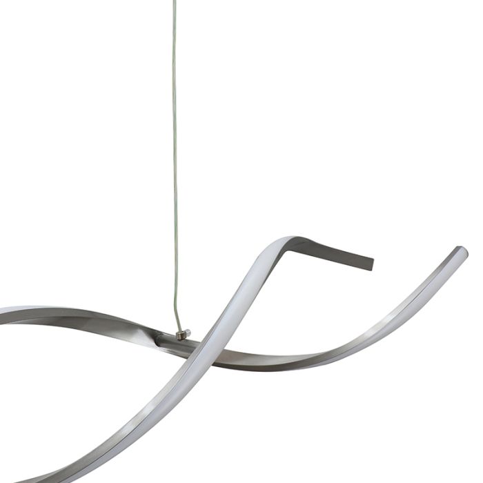 Design pendler lampe sølv, Kuno, 45W, 3000K LED, 3 trins lysdæmper