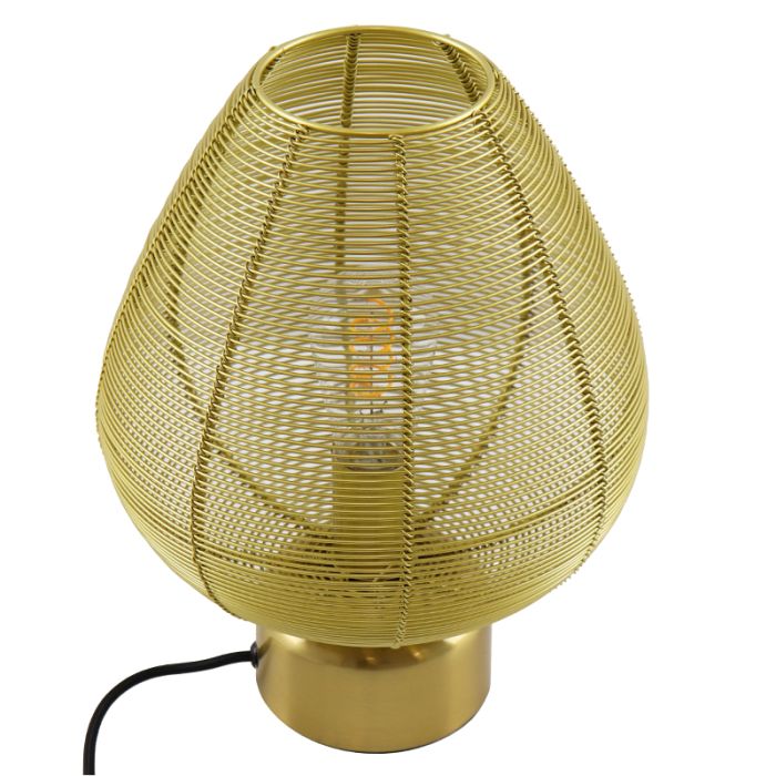 Modern bordlampe messing, Lesly, med brytare