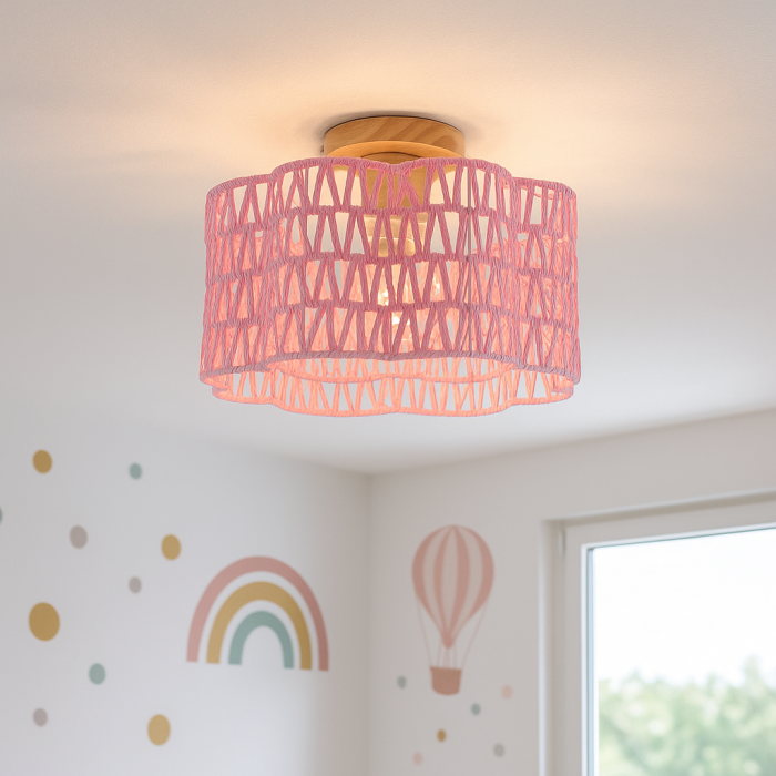 Papir loftlampe lyserød, Mickey