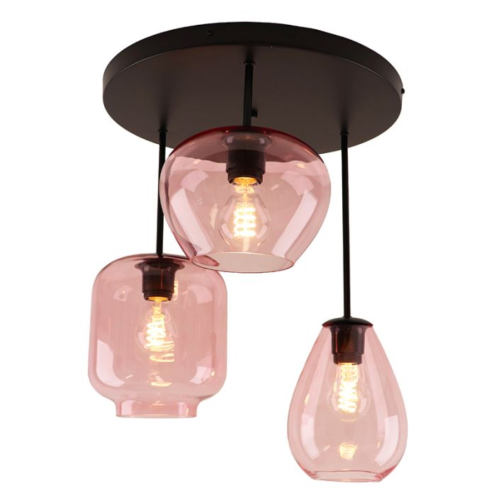 Modern loftlampe lyserød, Caia