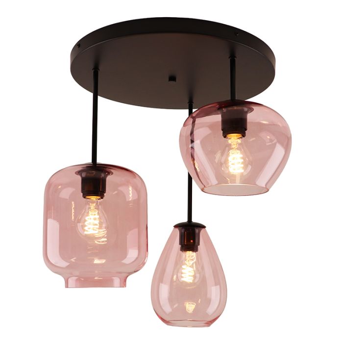 Modern loftlampe lyserød, Caia