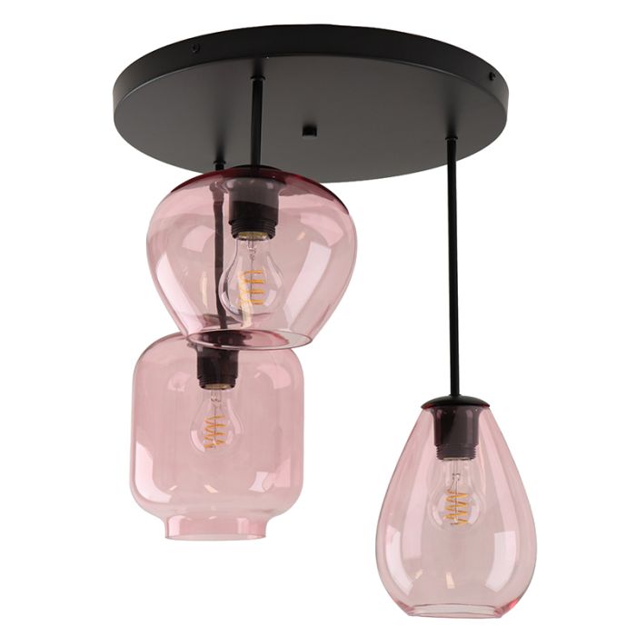 Modern loftlampe lyserød, Caia