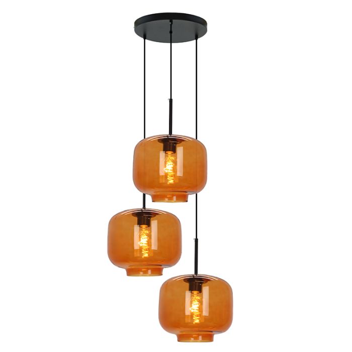 Retro pendler lampe brun, Anniek