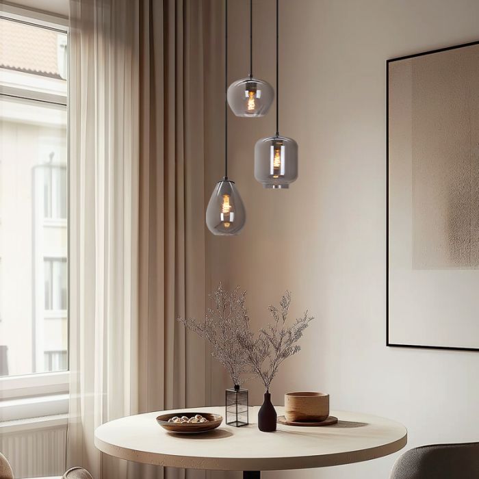 Modern pendler lampe grå, Caia