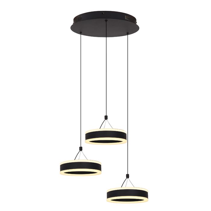 Design pendler lampe sort, Lava, 56W, 3000K LED