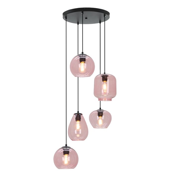 Modern pendler lampe lyserød, Caia