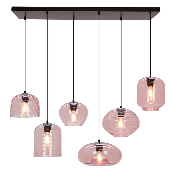 Modern pendler lampe lyserød, Caia