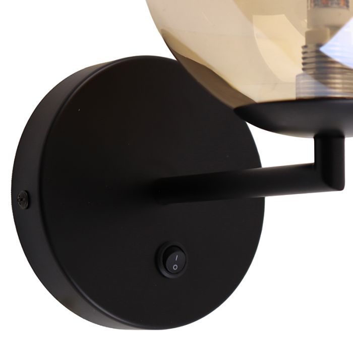 Design væglampe rav, Remo, med brytare