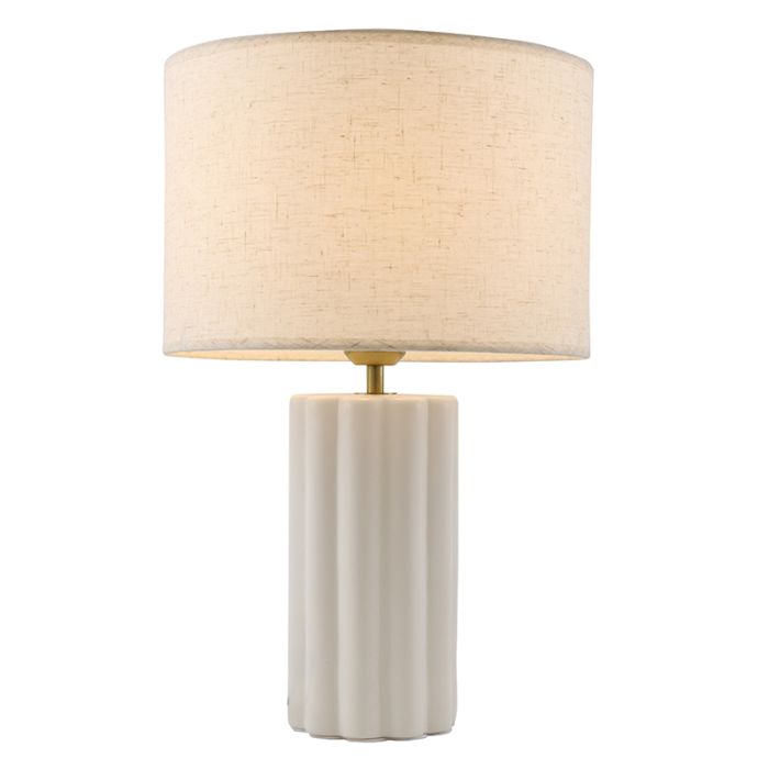 Rustik bordlampe hvid, Juno, med brytare