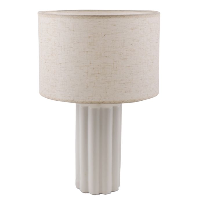 Rustik bordlampe hvid, Juno, med brytare