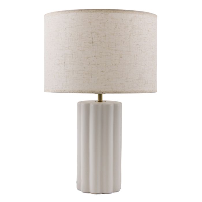 Rustik bordlampe hvid, Juno, med brytare