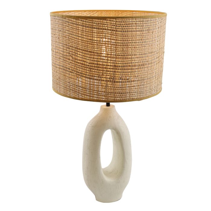 Rustik bordlampe hvid, Bette, med brytare