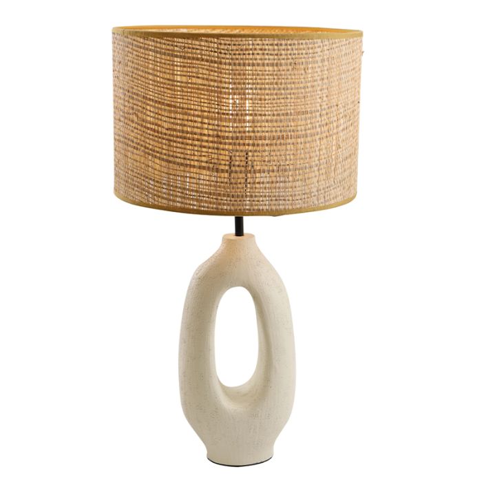 Rustik bordlampe hvid, Bette, med brytare