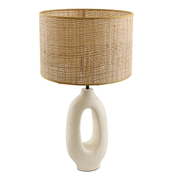 Rustik bordlampe hvid, Bette, med brytare