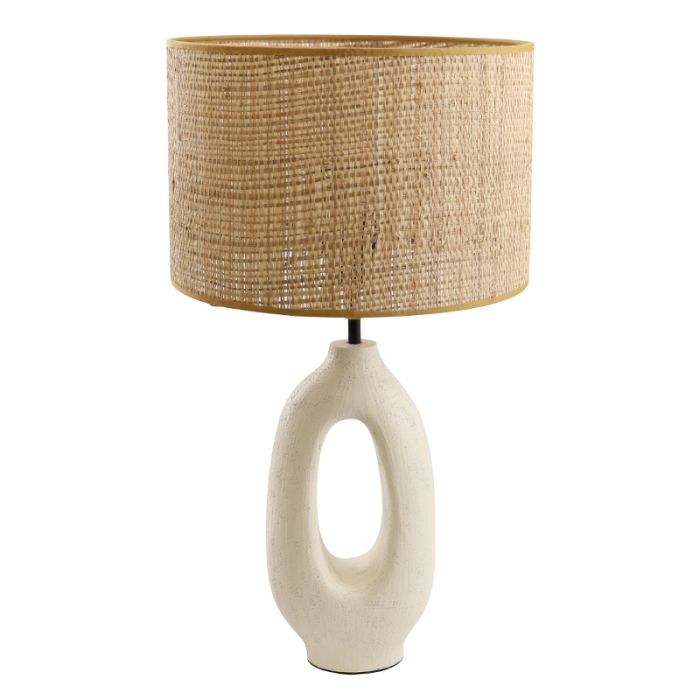 Rustik bordlampe hvid, Bette, med brytare
