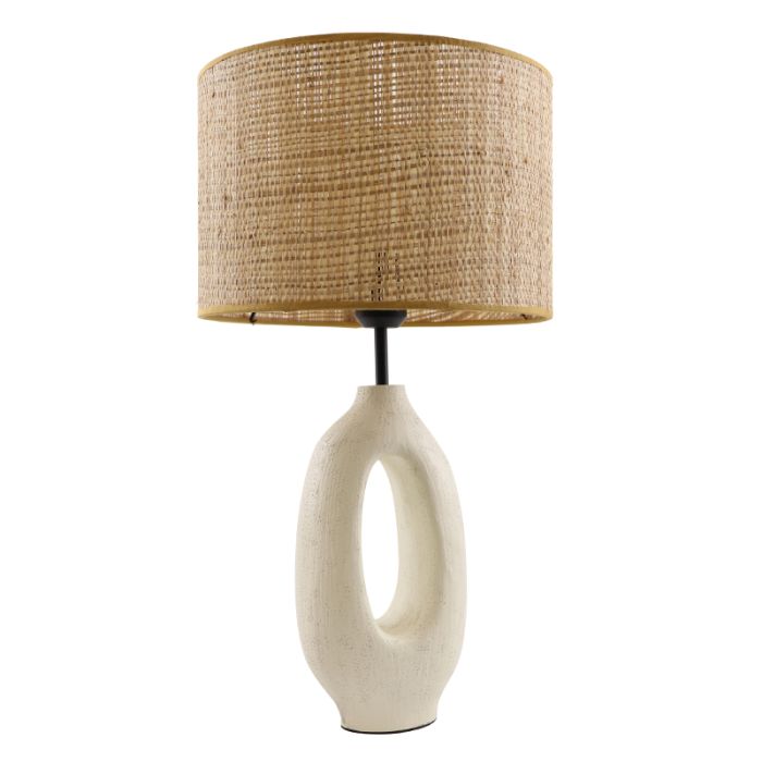 Rustik bordlampe hvid, Bette, med brytare