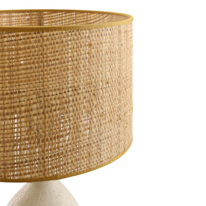 Rustik bordlampe hvid, Bette, med brytare
