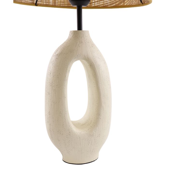 Rustik bordlampe hvid, Bette, med brytare