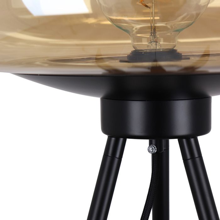 Retro gulv lampe rav, Sean, med brytare