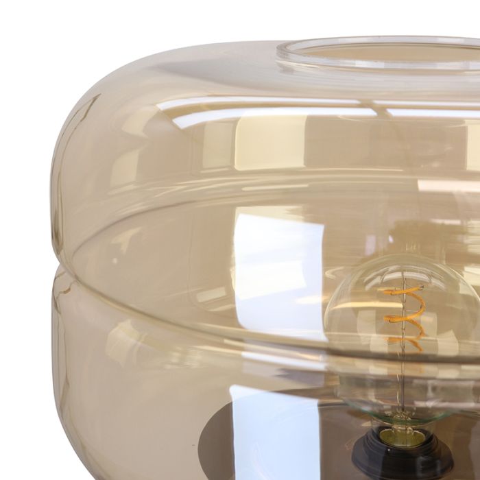 Retro gulv lampe rav, Sean, med brytare