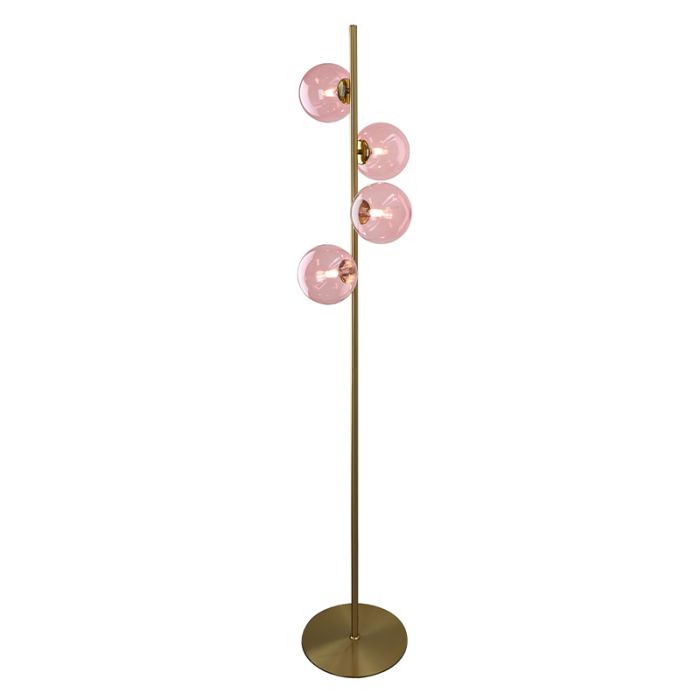 Design gulv lampe lyserød, Remo, med brytare