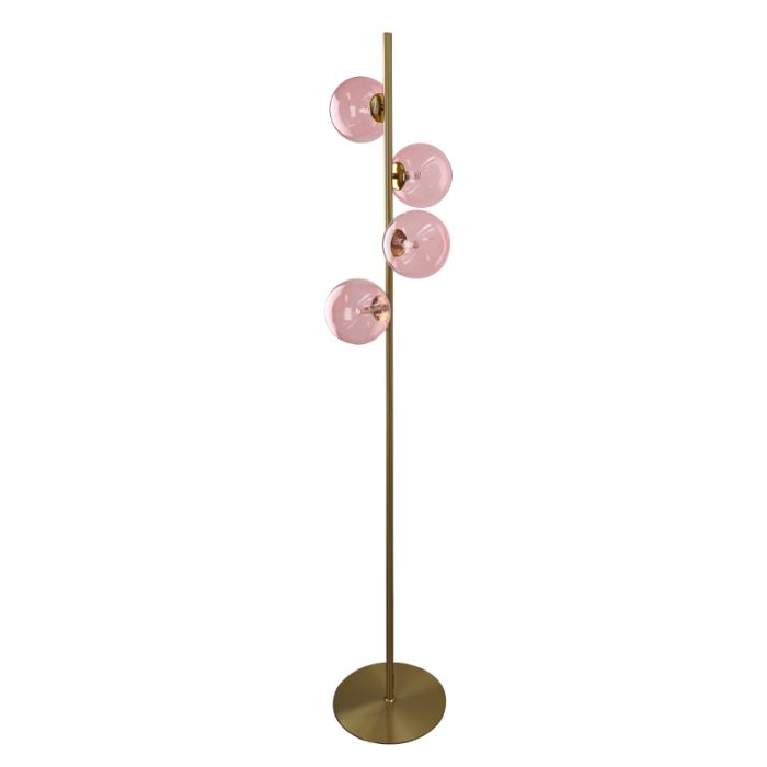 Design gulv lampe lyserød, Remo, med brytare