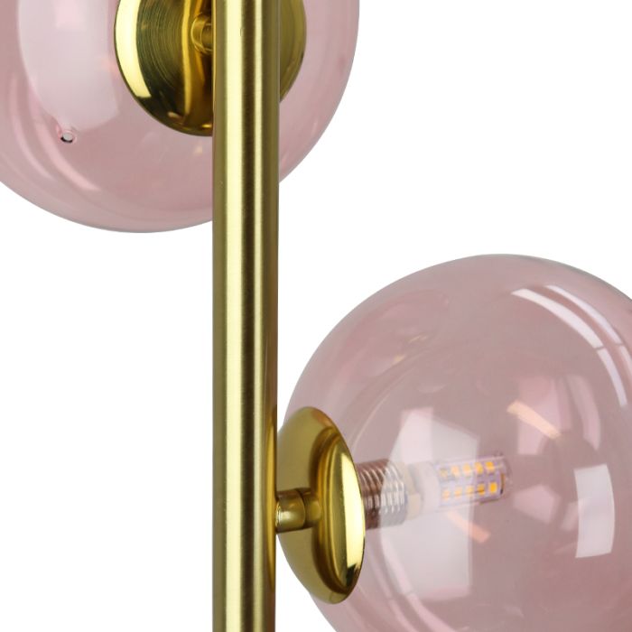 Design gulv lampe lyserød, Remo, med brytare