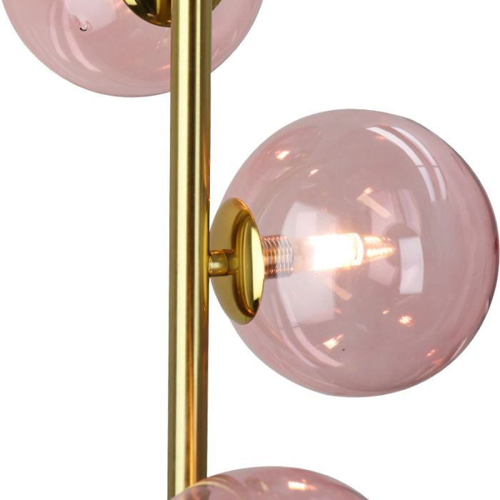 Design gulv lampe lyserød, Remo, med brytare