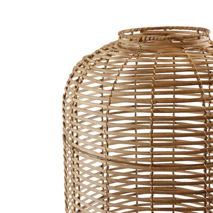Rattan gulv lampe brun, Pinar, med brytare
