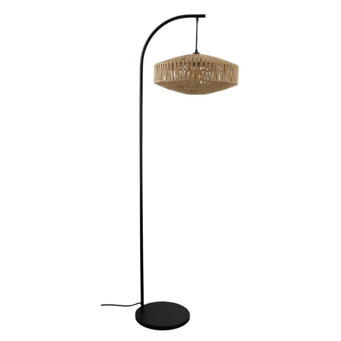 Rustik gulv lampe brun, Selena, med brytare