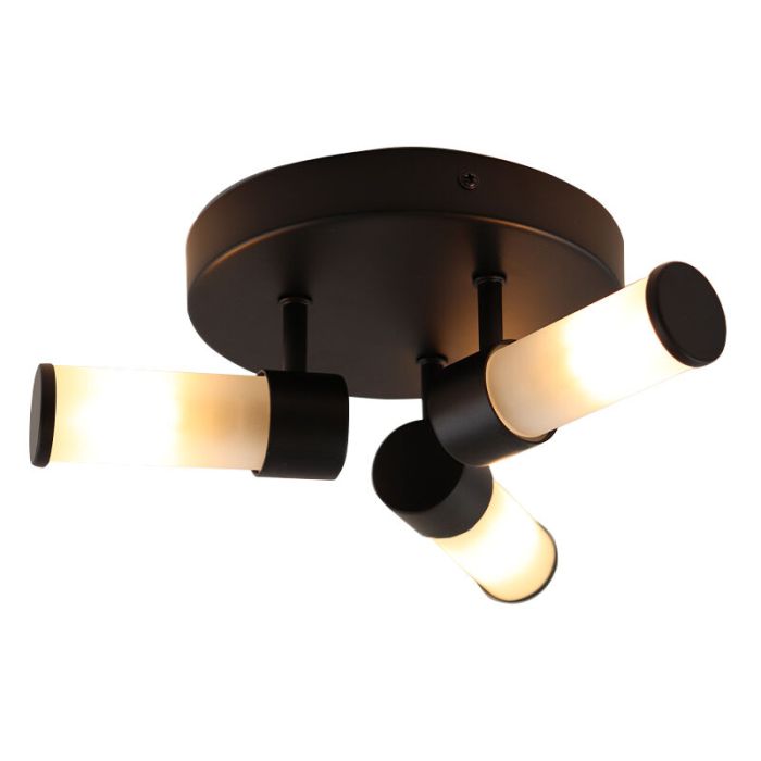 Modern loftlampe badeværelse sort, Callum, IP44