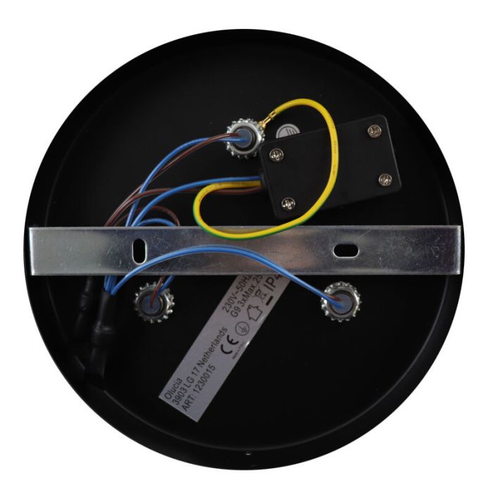 Modern loftlampe badeværelse sort, Callum, IP44
