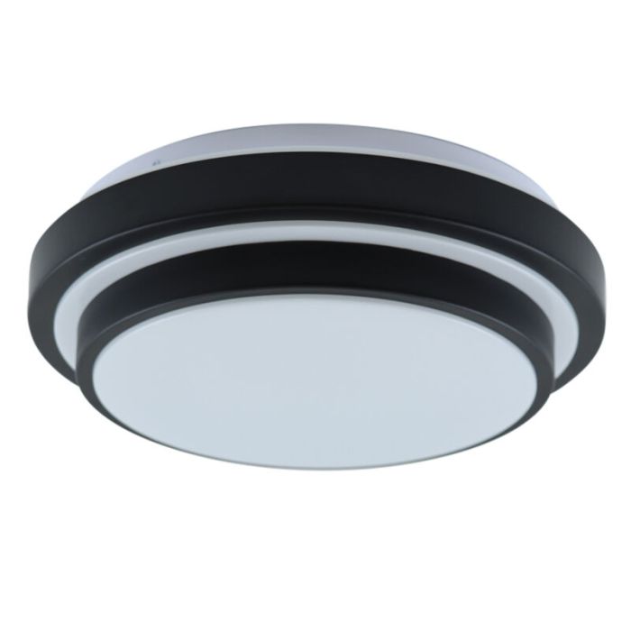 Modern loftlampe badeværelse sort, Jaro, 12W, 3000K LED, IP44