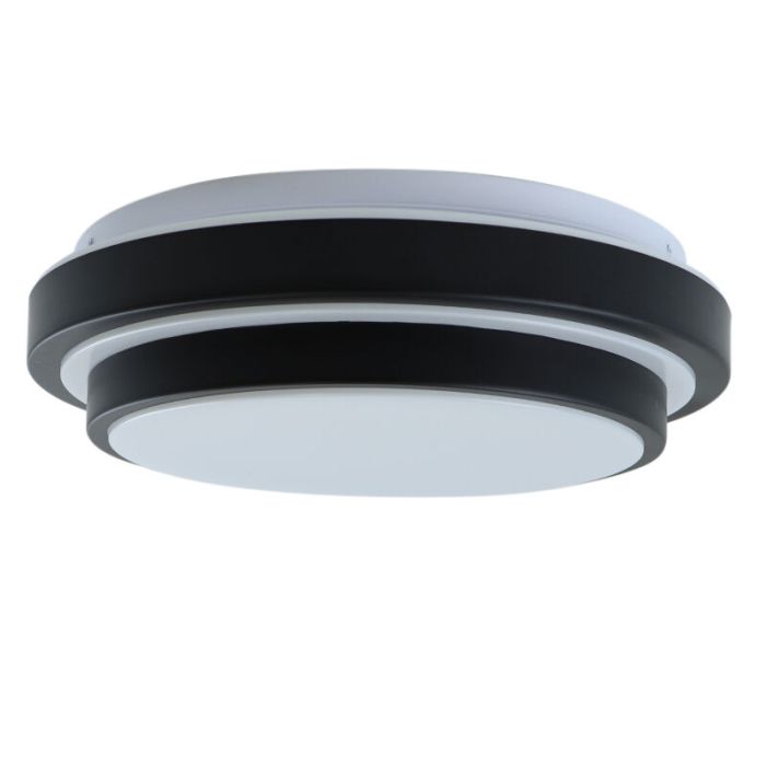 Modern loftlampe badeværelse sort, Jaro, 12W, 3000K LED, IP44