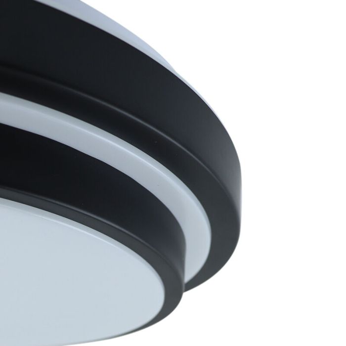 Modern loftlampe badeværelse sort, Jaro, 12W, 3000K LED, IP44