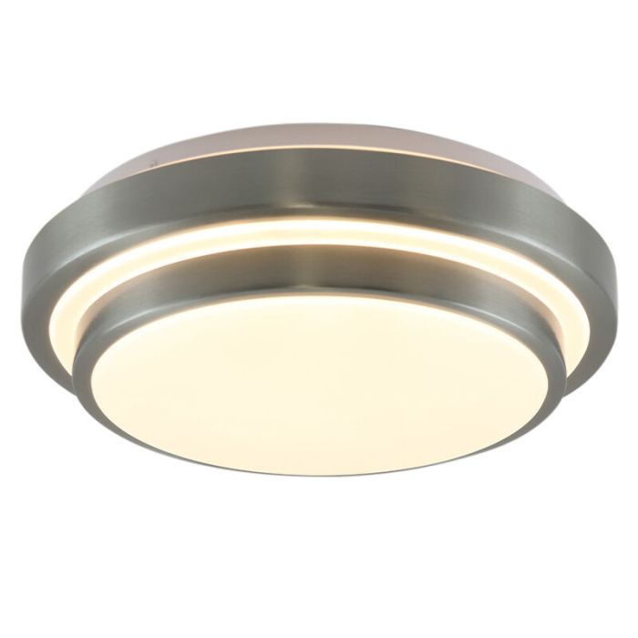 Modern loftlampe badeværelse nikkel, Jaro, 12W, 3000K LED, IP44