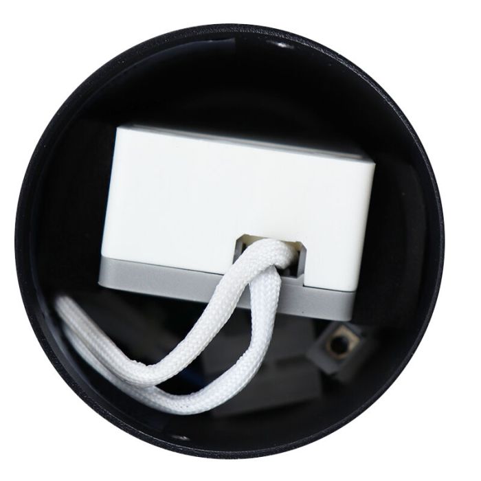 Modern spejllampe sort, Haiko, 8W, 3000K LED, IP44