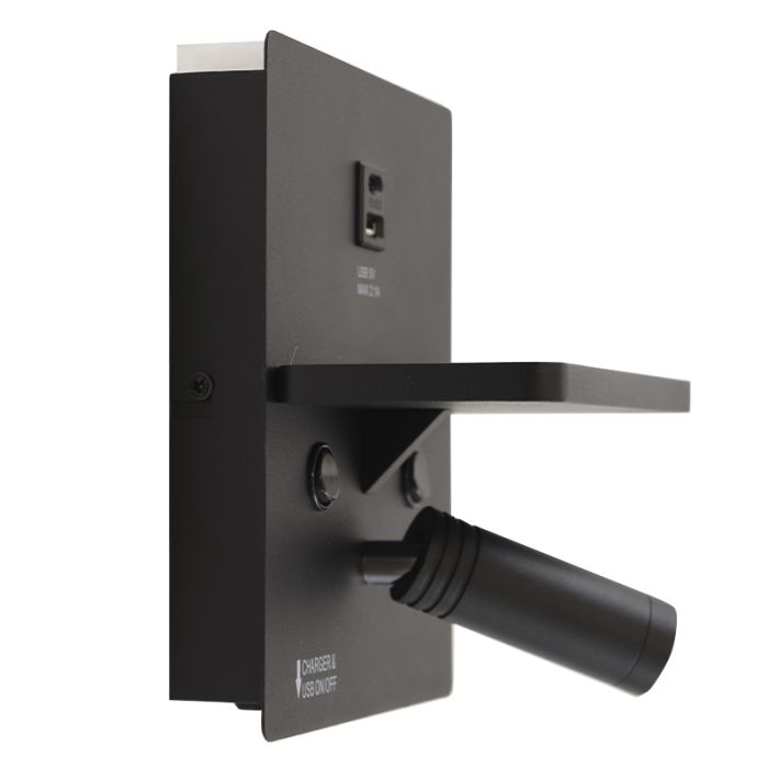 Modern væglampe sort, Isabella, 3W, 3000K LED, med brytare