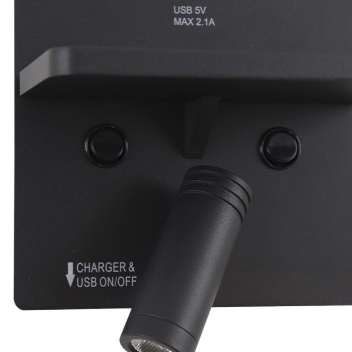 Modern væglampe sort, Isabella, 3W, 3000K LED, med brytare