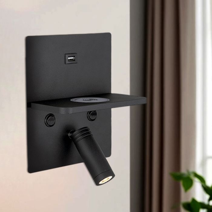 Modern væglampe sort, Isabella, 3W, 3000K LED, med brytare