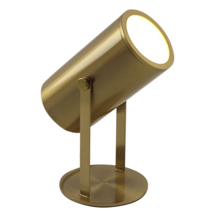 Modern genopladelige bordlampe messing, Elko, 2W, 3000K LED, med brytare