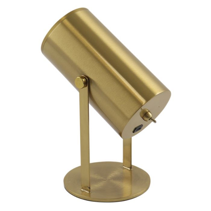 Modern genopladelige bordlampe messing, Elko, 2W, 3000K LED, med brytare