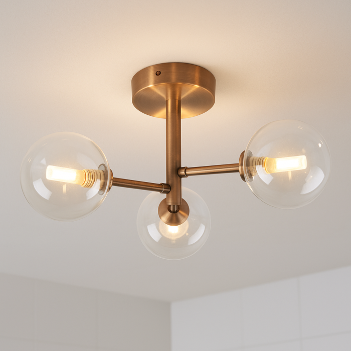 Modern loftlampe kobber, Amer, IP44