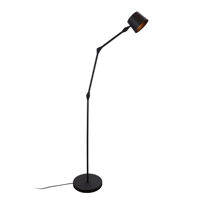 Modern gulv lampe sort, Rinke, med brytare