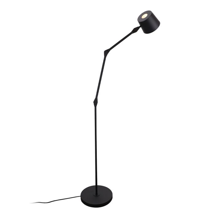 Modern gulv lampe sort, Rinke, med brytare