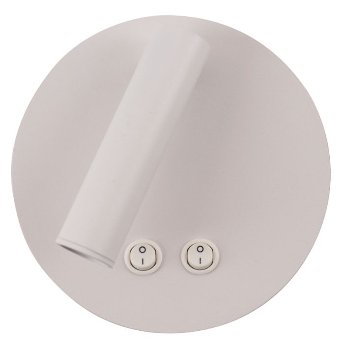 Modern væglampe hvid, Robbie, 10W, 4000K LED, med brytare