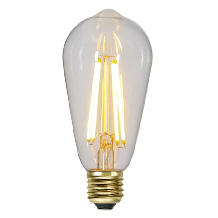 3-trins dæmpbar filament E27 ST64 Edison, 6,5w ekstra atmosfærisk hvid (2100k)