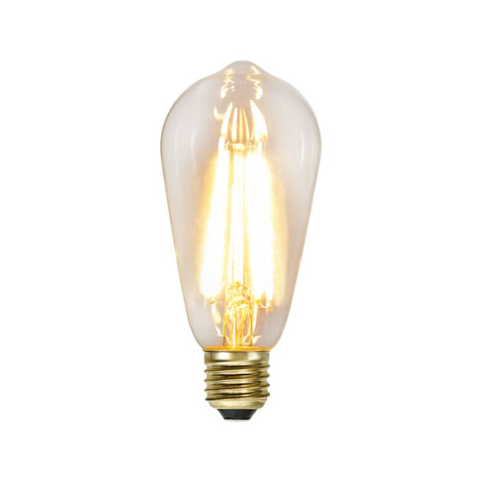 3-trins dæmpbar filament E27 ST64 Edison, 6,5w ekstra atmosfærisk hvid (2100k)